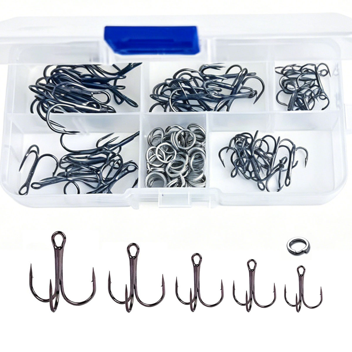 Fishing Hook Circle - 50/100pcs/kotak Kit Kail Pancing Treble Hook