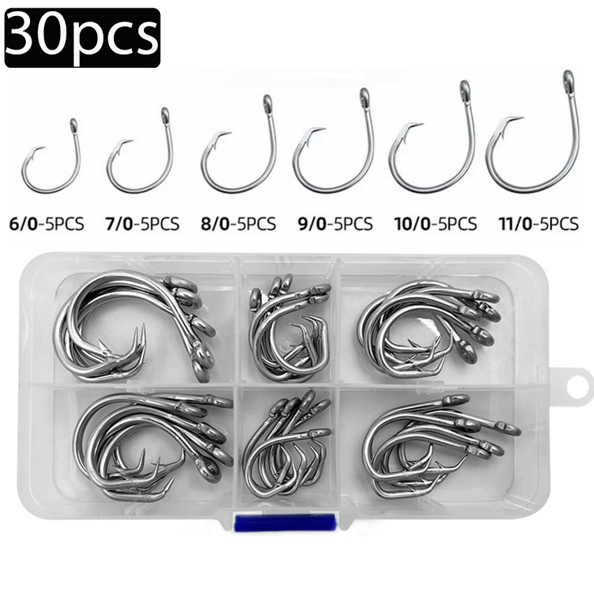 30pcs/kotak Mata Kail Pancing  - Fishing Hook Circle ulasan dan harga